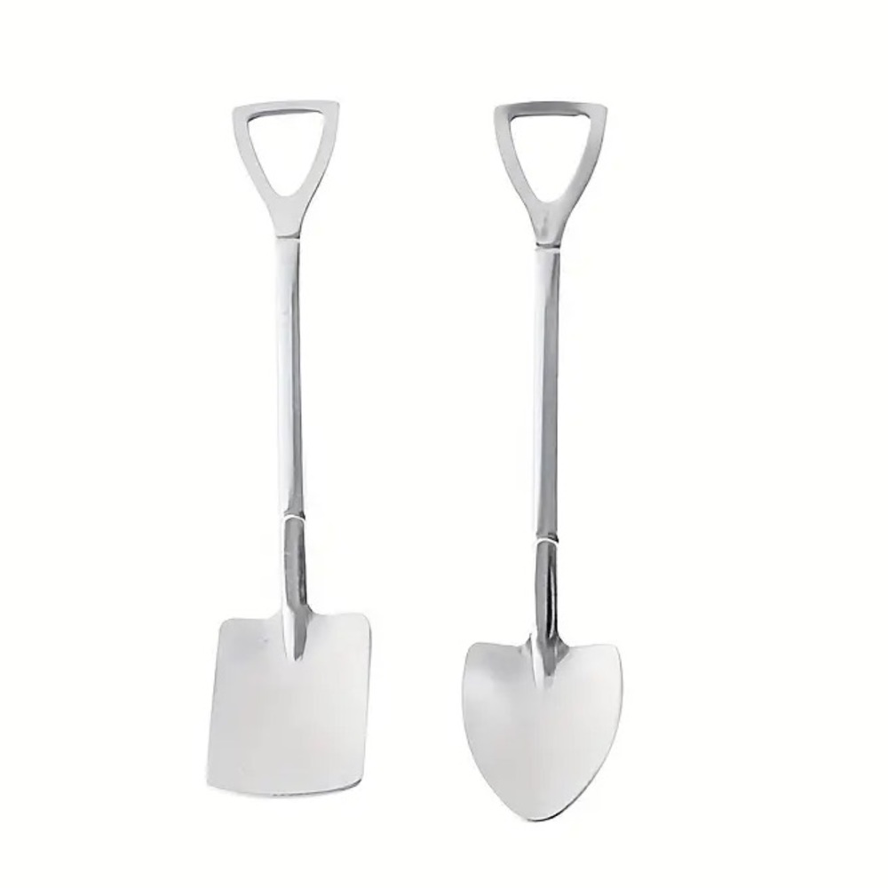 Cute Two Shovel “Pair” Unique Gift Stainless Steel Silver Spoons!